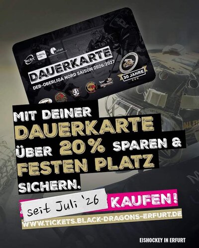 Dauerkarten für die Saison 2026/2027 seit dem 01.07.2026 erhältlich!
