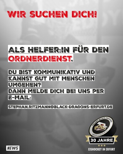 WIR SUCHEN DICH – WERDE ORDNER BEI DEN DRACHEN!